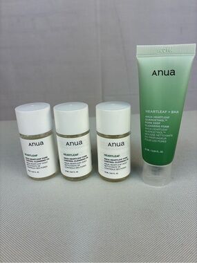 NIP 4 Pc Anua Heartleaf Cleansing Oil & Foam Minis
